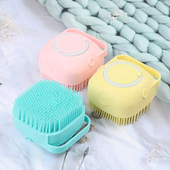 Silicone Body Shower Brush with Liquid Soap Dispenser β 2-in-1 Bath & Body Scrubber