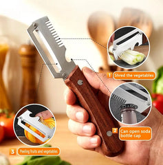 3 In 1 Peeler Knife Stainless Steel - Kitchen Tool Designed For Food Preparation And Daily Cooking Routine