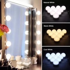 10-Bulb LED Vanity Mirror Light Kit | 3 Light Modes, USB Powered