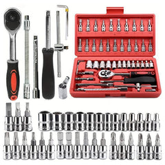 46-Piece Socket Wrench Tool Set with Storage Case | Ratchet Set for Auto & Home Repair