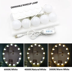 10-Bulb LED Vanity Mirror Light Kit | 3 Light Modes, USB Powered