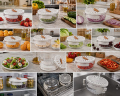 Fruit & Vegetable Drain Basket | Fruit Washing Basket With Lid Portable | Kitchen Storage Box and Container