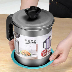 Kitchen Oil Filter Pot 1.4L | Reusable Cooking Oil Strainer & Storage Container
