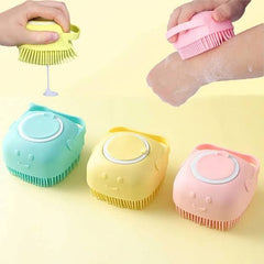 Silicone Body Shower Brush with Liquid Soap Dispenser – 2-in-1 Bath & Body Scrubber