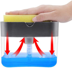 2-in-1 Soap Dispenser with Sponge Holder for Kitchen Sink