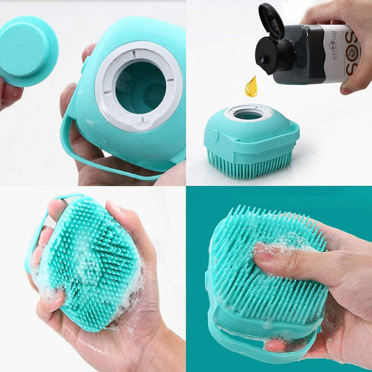 Silicone Body Shower Brush with Liquid Soap Dispenser – 2-in-1 Bath & Body Scrubber