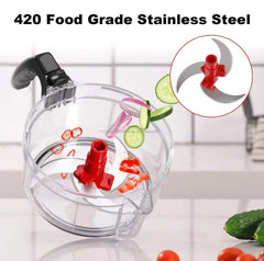 Manual Vegetable Chopper with Pull Handle | Multifunction Quick Onion & Salad Chopper