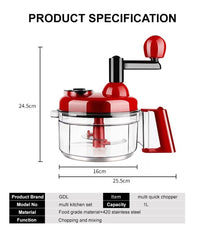 Manual Vegetable Chopper with Pull Handle | Multifunction Quick Onion & Salad Chopper