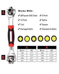 48-in-1 Universal Multi-Function Wrench | 360° Rotary Adjustable Spanner for Nuts & Bolts