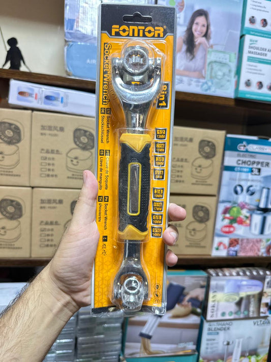 48-in-1 Universal Multi-Function Wrench | 360° Rotary Adjustable Spanner for Nuts & Bolts