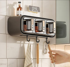 Wall Mounted Spice Rack | Transparent Seasoning & Condiment Storage Box