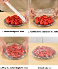 100 Pcs Disposable Food Cover Plastic Bags - Kitchen Accessory Designed For Food Protection And Daily Storage Routine