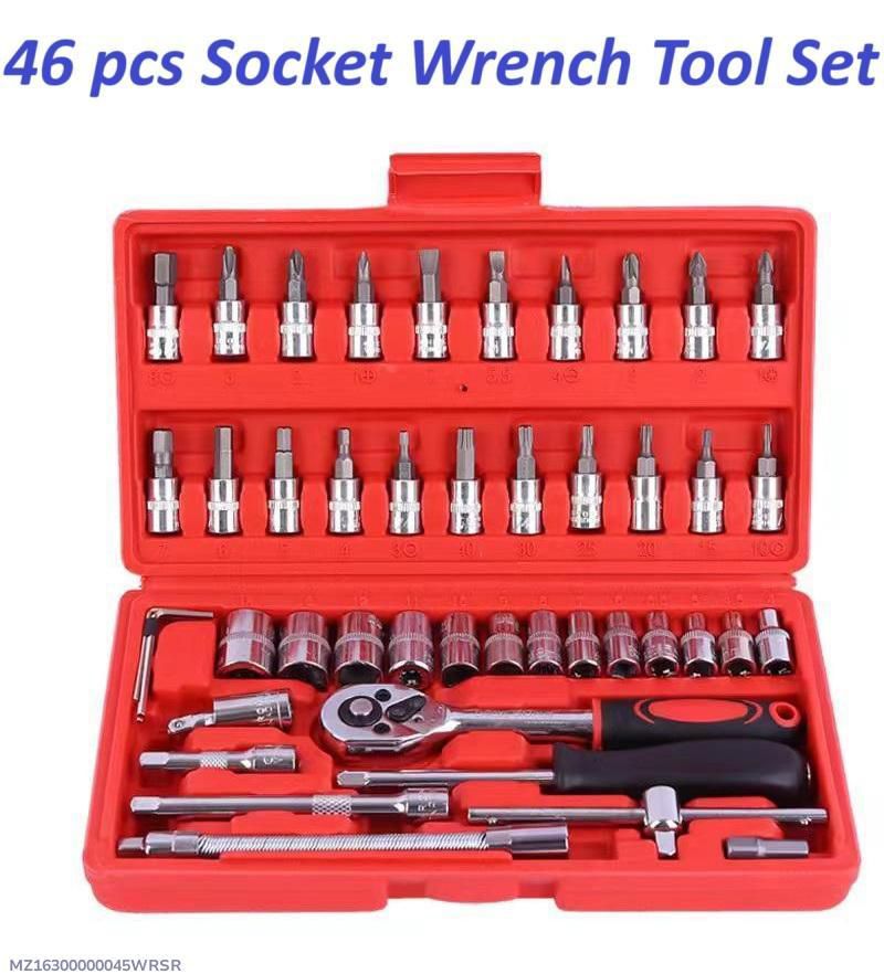 46-Piece Socket Wrench Tool Set with Storage Case | Ratchet Set for Auto & Home Repair