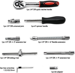 46-Piece Socket Wrench Tool Set with Storage Case | Ratchet Set for Auto & Home Repair