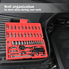 46-Piece Socket Wrench Tool Set with Storage Case | Ratchet Set for Auto & Home Repair