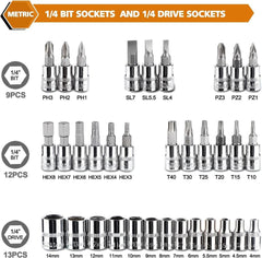 46-Piece Socket Wrench Tool Set with Storage Case | Ratchet Set for Auto & Home Repair