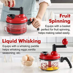 Manual Vegetable Chopper with Pull Handle | Multifunction Quick Onion & Salad Chopper